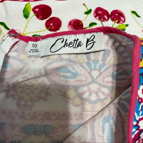 Chetta B dress cherries floral 10 large - Picture 4 of 4